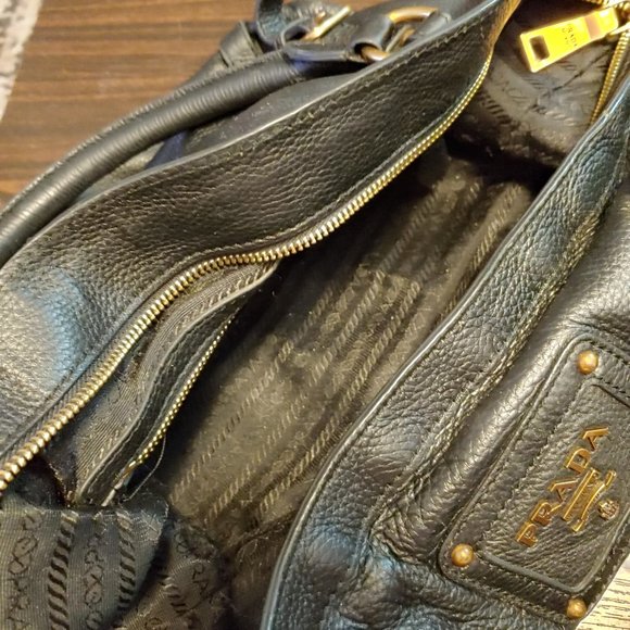 Nappa Stripes Black Leather handbag - Picture 2 of 7